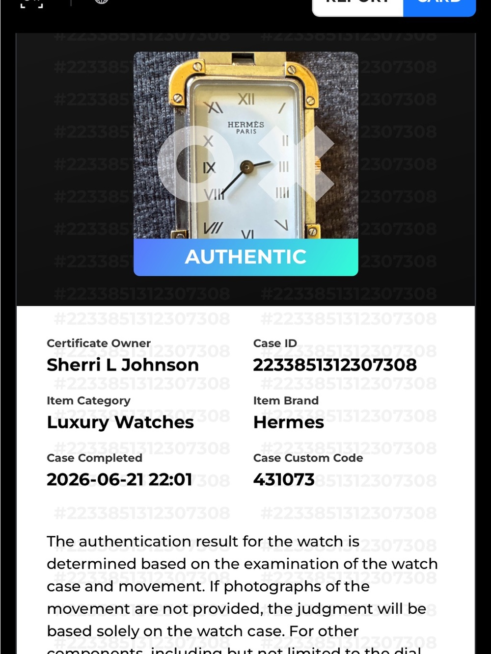 Hermès Two-Tone Gold and Silver Rectangular Link Watch. COA 6-1/4 - 6-1/2” - Picture 6 of 7